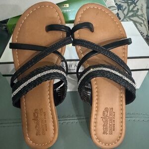 Coach and Four Manarola Black Sandals